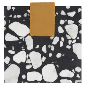 Safavieh Mars Acrylic Drink Table - Chic Brass And Black Terrazzo Design For Modern Living Room Elegance Brass ,Black Terrazzo (Cararra Marble Mixed With Resin Oil) ,Metal Sfv3563c