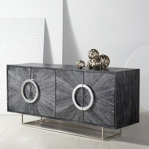 Safavieh Iggy Modern Sideboard XII23 Black Cerused Oak / Nickel Wood / Metal SFV3586B