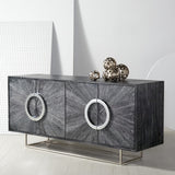 Safavieh Iggy Modern Sideboard XII23 Black Cerused Oak / Nickel Wood / Metal SFV3586B