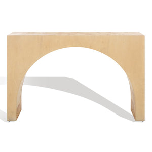 Safavieh KATELYNN Burled Mappa Console Table - Elegant Modern Design with Striking Arch for Stylish Display Natural SFV3590A
