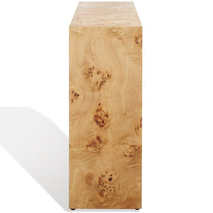 Safavieh KATELYNN Burled Mappa Console Table - Elegant Modern Design with Striking Arch for Stylish Display Natural SFV3590A