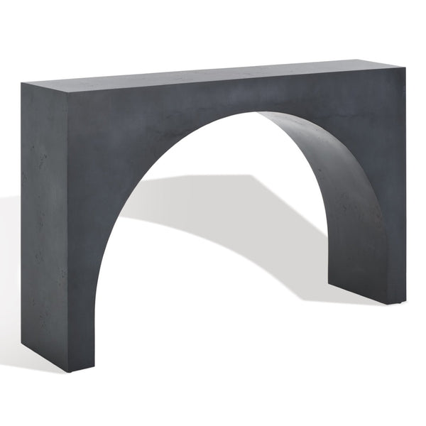 Safavieh KATELYNN Burled Mappa Console Table - Elegant Modern Design with Striking Arch for Stylish Display Grey SFV3590B