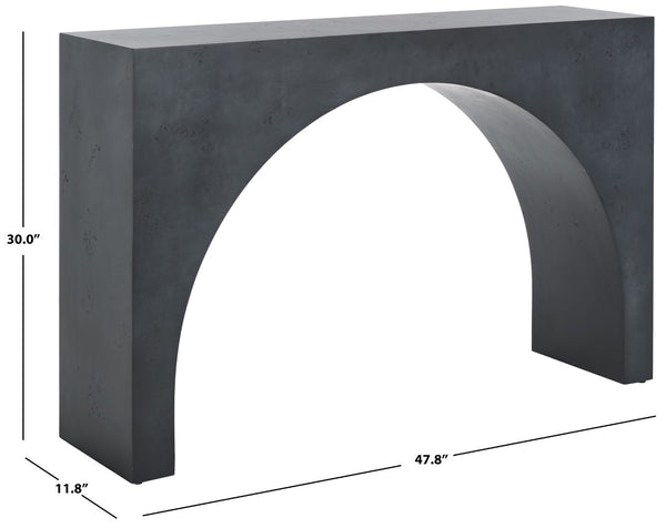 Safavieh KATELYNN Burled Mappa Console Table - Elegant Modern Design with Striking Arch for Stylish Display Grey SFV3590B