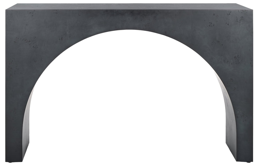 Safavieh KATELYNN Burled Mappa Console Table - Elegant Modern Design with Striking Arch for Stylish Display Grey SFV3590B