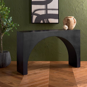 Safavieh KATELYNN Burled Mappa Console Table - Elegant Modern Design with Striking Arch for Stylish Display Grey SFV3590B