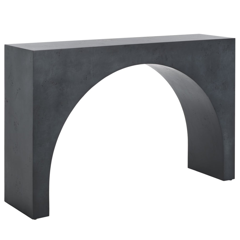 Safavieh KATELYNN Burled Mappa Console Table - Elegant Modern Design with Striking Arch for Stylish Display Grey SFV3590B