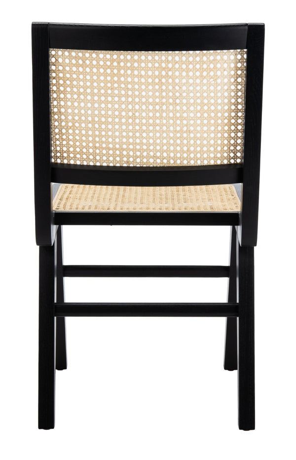 Safavieh HATTIE French Cane Dining Chair - Timeless Charm with Ergonomic Comfort for Elegant Dining Spaces Black / Natural SFV4101A-SET2