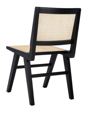 Safavieh HATTIE French Cane Dining Chair - Timeless Charm with Ergonomic Comfort for Elegant Dining Spaces Black / Natural SFV4101A-SET2