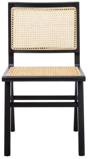 Safavieh HATTIE French Cane Dining Chair - Timeless Charm with Ergonomic Comfort for Elegant Dining Spaces Black / Natural SFV4101A-SET2
