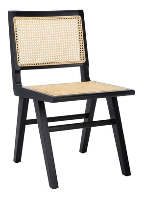 Safavieh HATTIE French Cane Dining Chair - Timeless Charm with Ergonomic Comfort for Elegant Dining Spaces Black / Natural SFV4101A-SET2