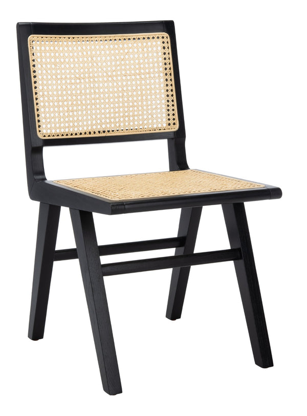 Safavieh HATTIE French Cane Dining Chair - Timeless Charm with Ergonomic Comfort for Elegant Dining Spaces Black / Natural SFV4101A-SET2
