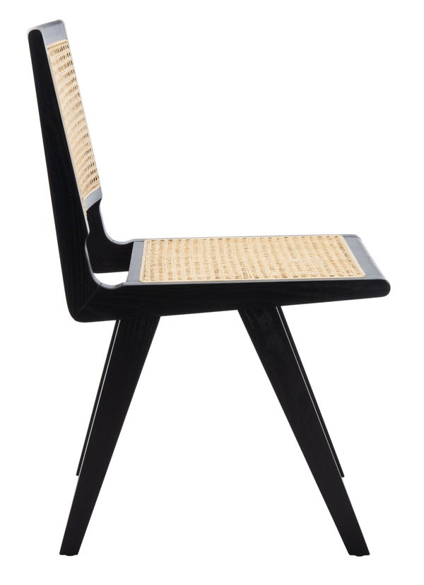 Safavieh HATTIE French Cane Dining Chair - Timeless Charm with Ergonomic Comfort for Elegant Dining Spaces Black / Natural SFV4101A-SET2