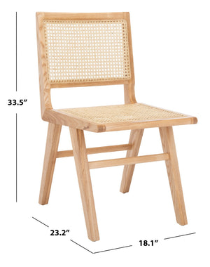 Safavieh HATTIE French Cane Dining Chair - Timeless Charm with Ergonomic Comfort for Elegant Dining Spaces Natural SFV4101B-SET2
