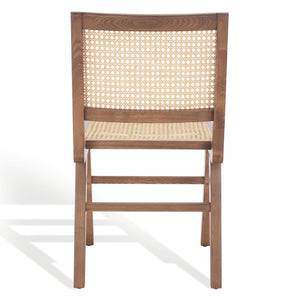 Safavieh HATTIE French Cane Dining Chair - Timeless Charm with Ergonomic Comfort for Elegant Dining Spaces Walnut SFV4101D-SET2