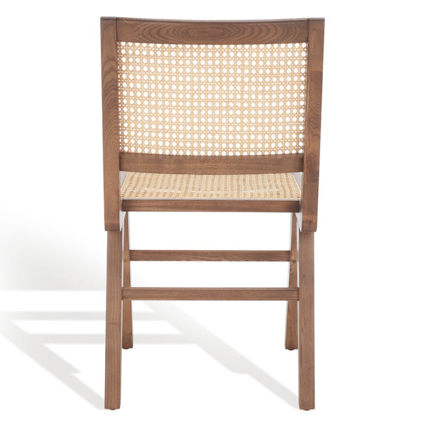 Safavieh HATTIE French Cane Dining Chair - Timeless Charm with Ergonomic Comfort for Elegant Dining Spaces Walnut SFV4101D-SET2