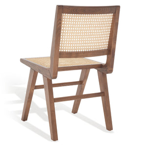 Safavieh HATTIE French Cane Dining Chair - Timeless Charm with Ergonomic Comfort for Elegant Dining Spaces Walnut SFV4101D-SET2