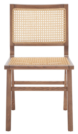 Safavieh HATTIE French Cane Dining Chair - Timeless Charm with Ergonomic Comfort for Elegant Dining Spaces Walnut SFV4101D-SET2