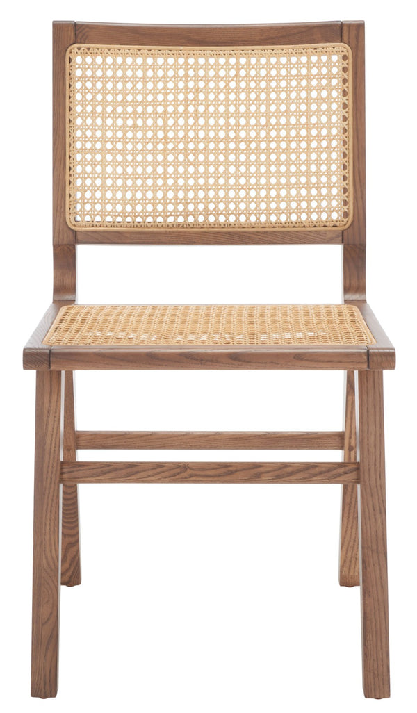 Safavieh HATTIE French Cane Dining Chair - Timeless Charm with Ergonomic Comfort for Elegant Dining Spaces Walnut SFV4101D-SET2