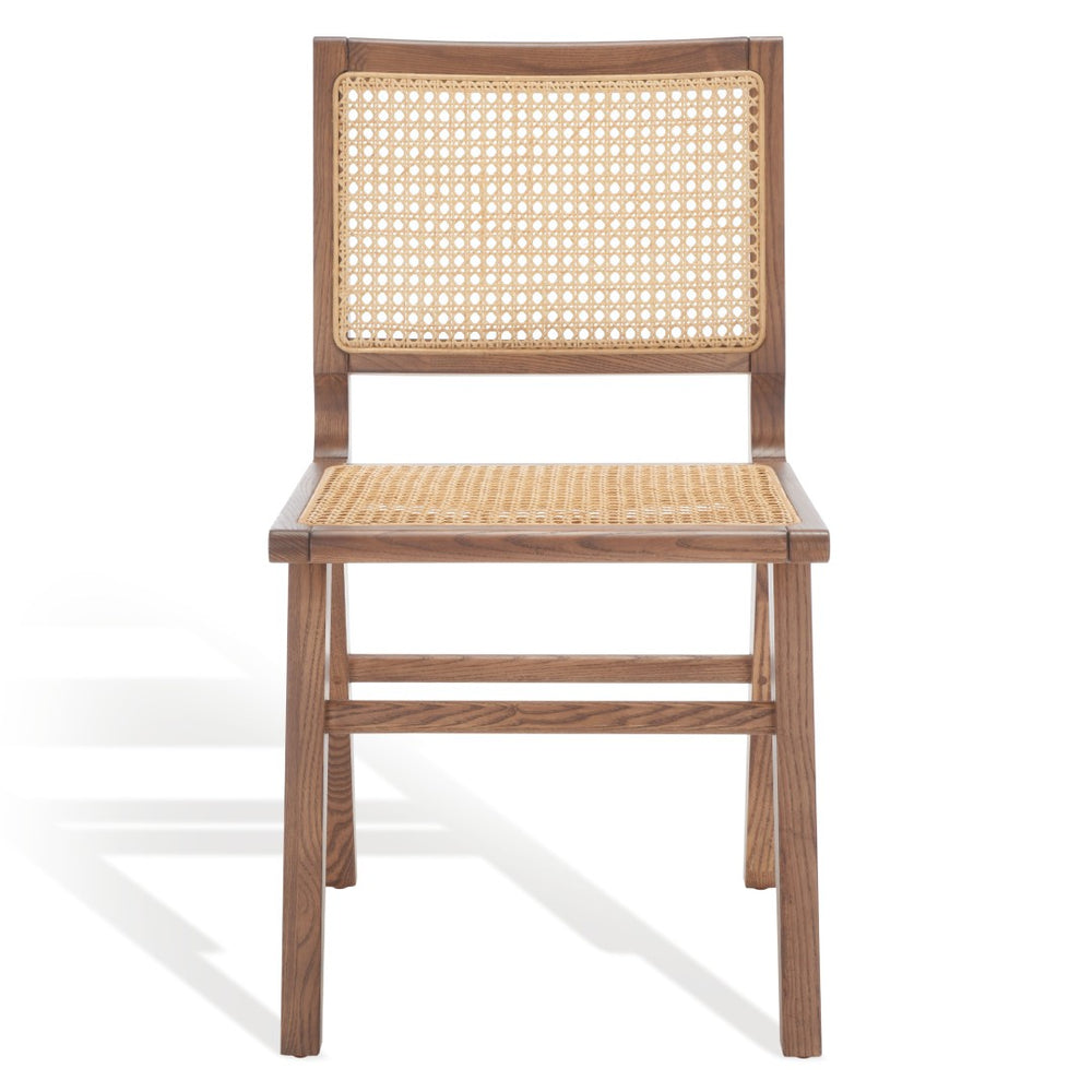 Safavieh HATTIE French Cane Dining Chair - Timeless Charm with Ergonomic Comfort for Elegant Dining Spaces Walnut SFV4101D-SET2