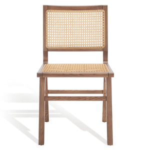 Safavieh HATTIE French Cane Dining Chair - Timeless Charm with Ergonomic Comfort for Elegant Dining Spaces Walnut SFV4101D-SET2