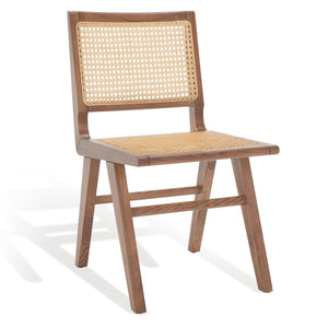 Safavieh HATTIE French Cane Dining Chair - Timeless Charm with Ergonomic Comfort for Elegant Dining Spaces Walnut SFV4101D-SET2