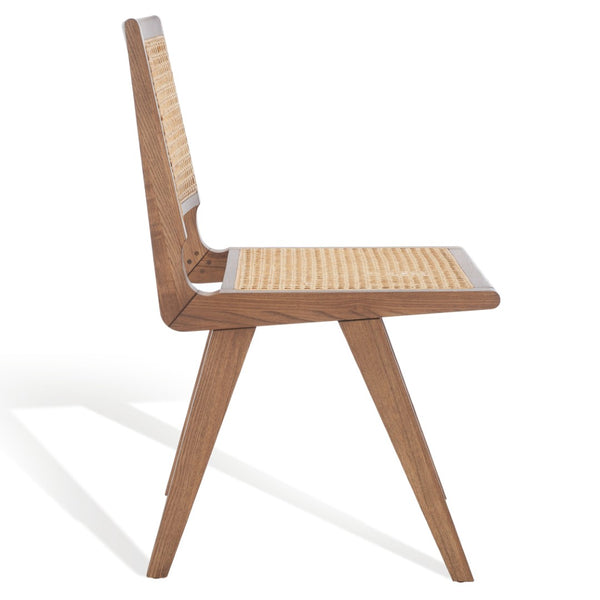 Safavieh HATTIE French Cane Dining Chair - Timeless Charm with Ergonomic Comfort for Elegant Dining Spaces Walnut SFV4101D-SET2