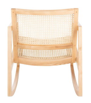 Safavieh PERTH RATTAN ROCKING CHAIR - Stylish Accent Piece for Modern Living Rooms and Relaxing Reading Nooks Natural SFV4103B