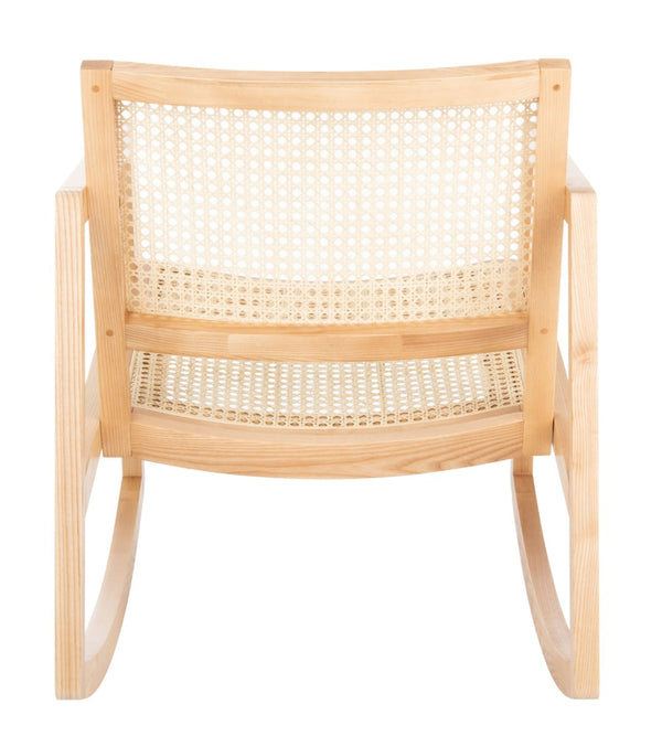 Safavieh PERTH RATTAN ROCKING CHAIR - Stylish Accent Piece for Modern Living Rooms and Relaxing Reading Nooks Natural SFV4103B
