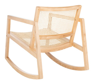 Safavieh PERTH RATTAN ROCKING CHAIR - Stylish Accent Piece for Modern Living Rooms and Relaxing Reading Nooks Natural SFV4103B