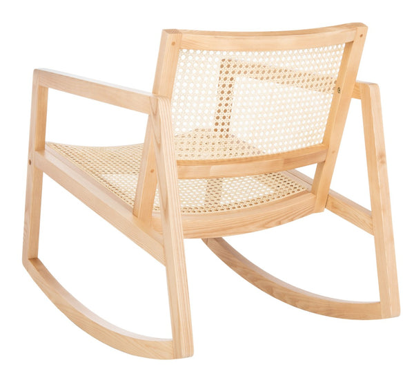 Safavieh PERTH RATTAN ROCKING CHAIR - Stylish Accent Piece for Modern Living Rooms and Relaxing Reading Nooks Natural SFV4103B