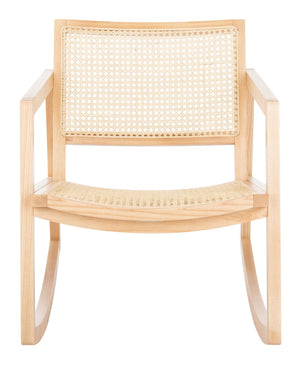 Safavieh PERTH RATTAN ROCKING CHAIR - Stylish Accent Piece for Modern Living Rooms and Relaxing Reading Nooks Natural SFV4103B