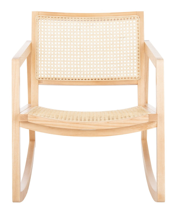 Safavieh PERTH RATTAN ROCKING CHAIR - Stylish Accent Piece for Modern Living Rooms and Relaxing Reading Nooks Natural SFV4103B