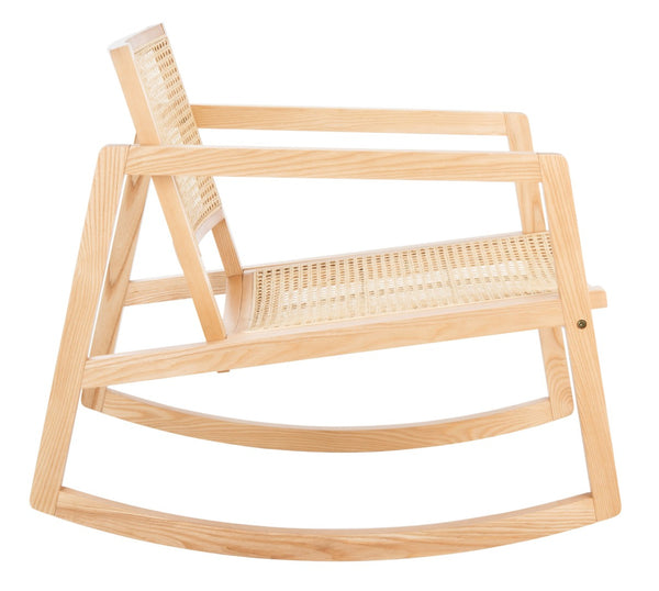 Safavieh PERTH RATTAN ROCKING CHAIR - Stylish Accent Piece for Modern Living Rooms and Relaxing Reading Nooks Natural SFV4103B