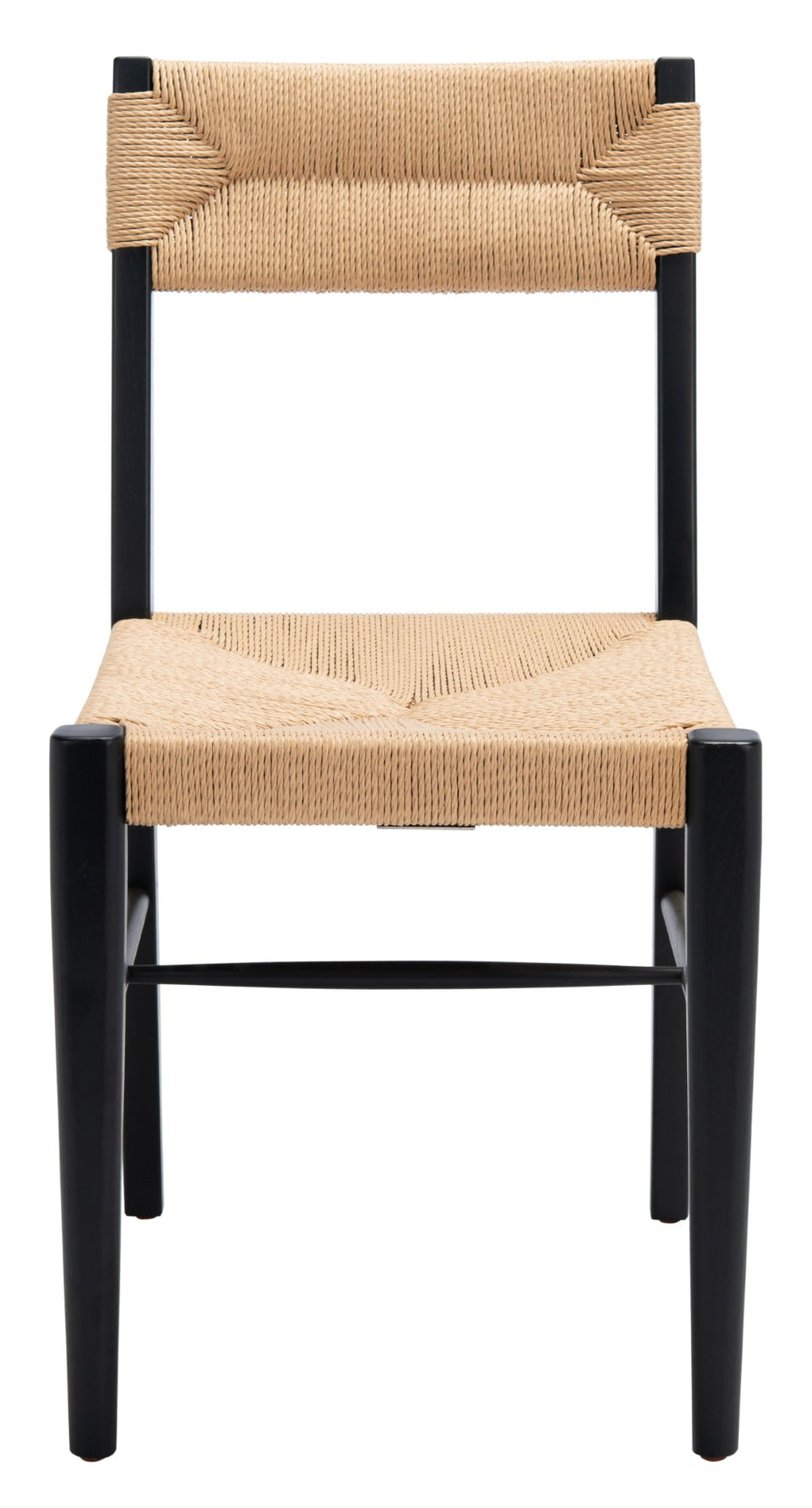 Safavieh CODY RATTAN DINING CHAIR - Modern Rustic Design with Comfort and Style for Elegant Dining Spaces Black / Natural SFV4104A-SET2