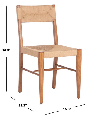 Safavieh CODY RATTAN DINING CHAIR - Modern Rustic Design with Comfort and Style for Elegant Dining Spaces Natural SFV4104B-SET2
