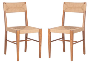 Safavieh CODY RATTAN DINING CHAIR - Modern Rustic Design with Comfort and Style for Elegant Dining Spaces Natural SFV4104B-SET2