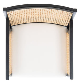 Safavieh MALIK RATTAN DINING CHAIR - Stylish Comfort with Handwoven Accents for Modern Dining Spaces Black / Natural SFV4105A