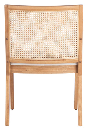 Safavieh MALIK RATTAN DINING CHAIR - Stylish Comfort with Handwoven Accents for Modern Dining Spaces Natural SFV4105B