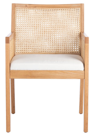 Safavieh MALIK RATTAN DINING CHAIR - Stylish Comfort with Handwoven Accents for Modern Dining Spaces Natural SFV4105B