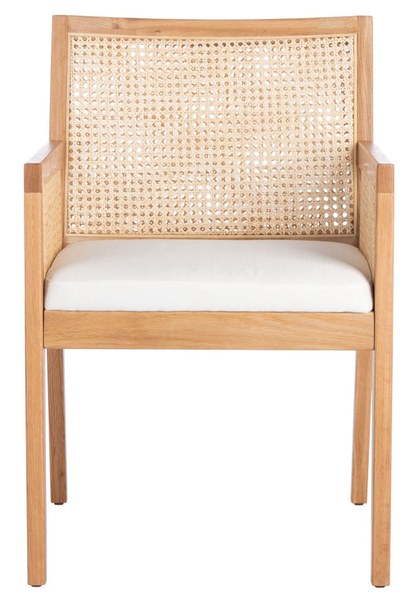 Safavieh MALIK RATTAN DINING CHAIR - Stylish Comfort with Handwoven Accents for Modern Dining Spaces Natural SFV4105B