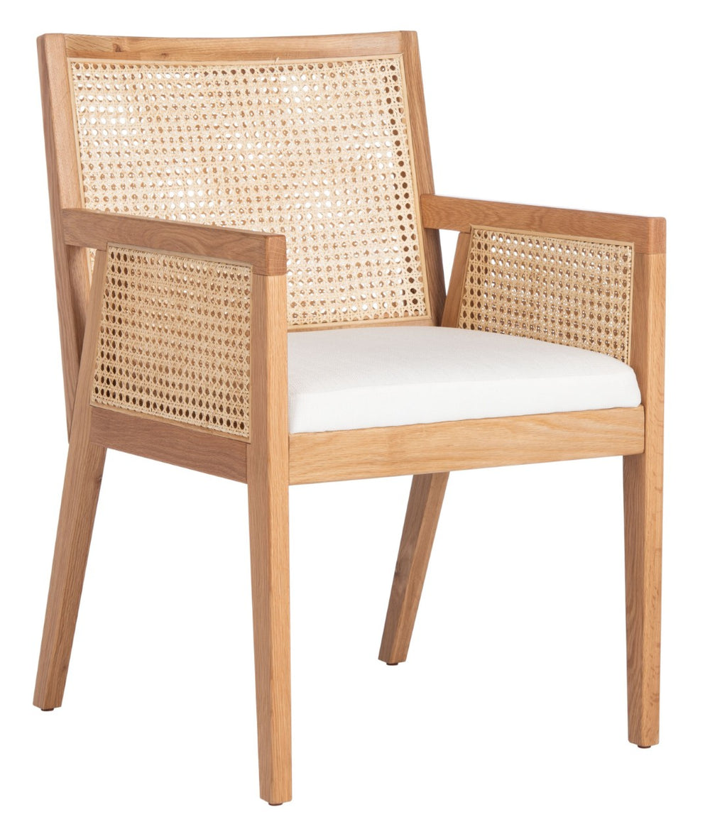 Safavieh MALIK RATTAN DINING CHAIR - Stylish Comfort with Handwoven Accents for Modern Dining Spaces Natural SFV4105B