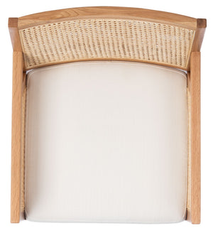 Safavieh MALIK RATTAN DINING CHAIR - Stylish Comfort with Handwoven Accents for Modern Dining Spaces Natural SFV4105B
