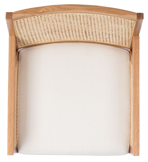 Safavieh MALIK RATTAN DINING CHAIR - Stylish Comfort with Handwoven Accents for Modern Dining Spaces Natural SFV4105B