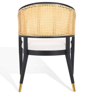 Safavieh ROGUE RATTAN DINING CHAIR - Elevate Your Space with Contemporary Style and Timeless Comfort Design Black / Natural SFV4106A
