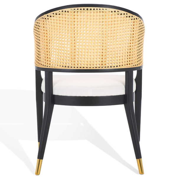 Safavieh ROGUE RATTAN DINING CHAIR - Elevate Your Space with Contemporary Style and Timeless Comfort Design Black / Natural SFV4106A