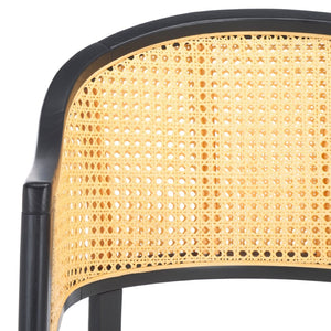 Safavieh ROGUE RATTAN DINING CHAIR - Elevate Your Space with Contemporary Style and Timeless Comfort Design Black / Natural SFV4106A