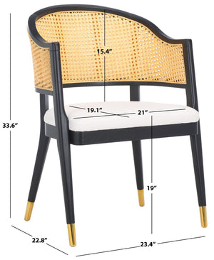 Safavieh ROGUE RATTAN DINING CHAIR - Elevate Your Space with Contemporary Style and Timeless Comfort Design Black / Natural SFV4106A