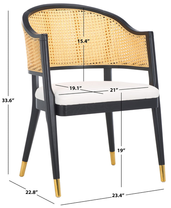 Safavieh ROGUE RATTAN DINING CHAIR - Elevate Your Space with Contemporary Style and Timeless Comfort Design Black / Natural SFV4106A