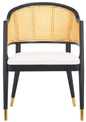 Safavieh ROGUE RATTAN DINING CHAIR - Elevate Your Space with Contemporary Style and Timeless Comfort Design Black / Natural SFV4106A