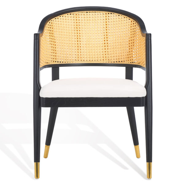 Safavieh ROGUE RATTAN DINING CHAIR - Elevate Your Space with Contemporary Style and Timeless Comfort Design Black / Natural SFV4106A